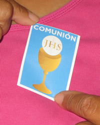 la pegatina de la comunión